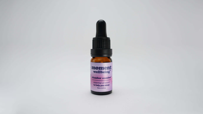 slumber number™ essential oil blend to help you sleep - moment wellbeing